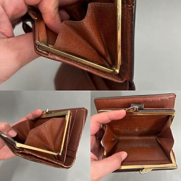 Louis Vuitton Vintage Monogram Bifold Wallet Kisslock Old Money Dark Academia - Picture 14 of 16